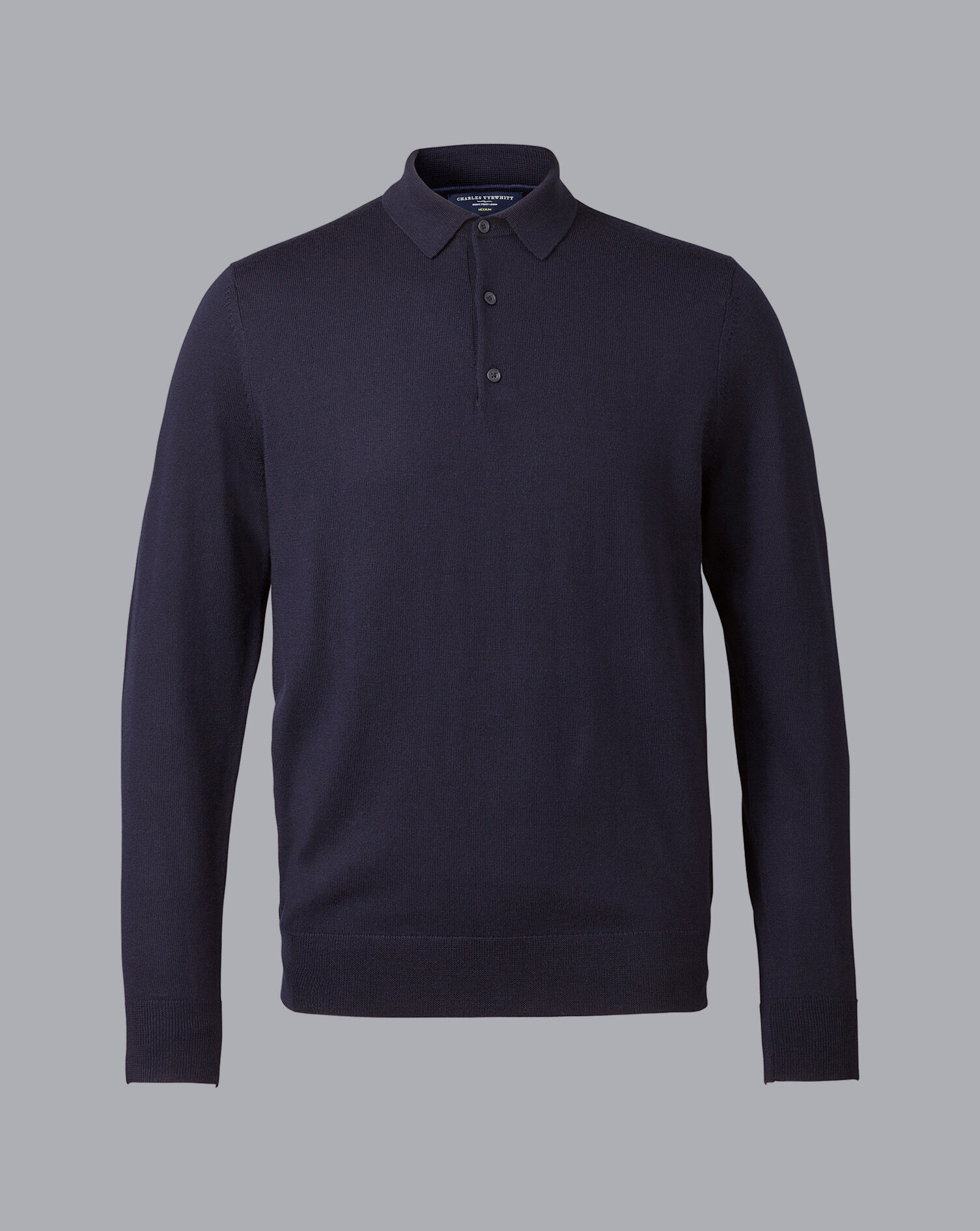 Merino Polo Sweater - Navy