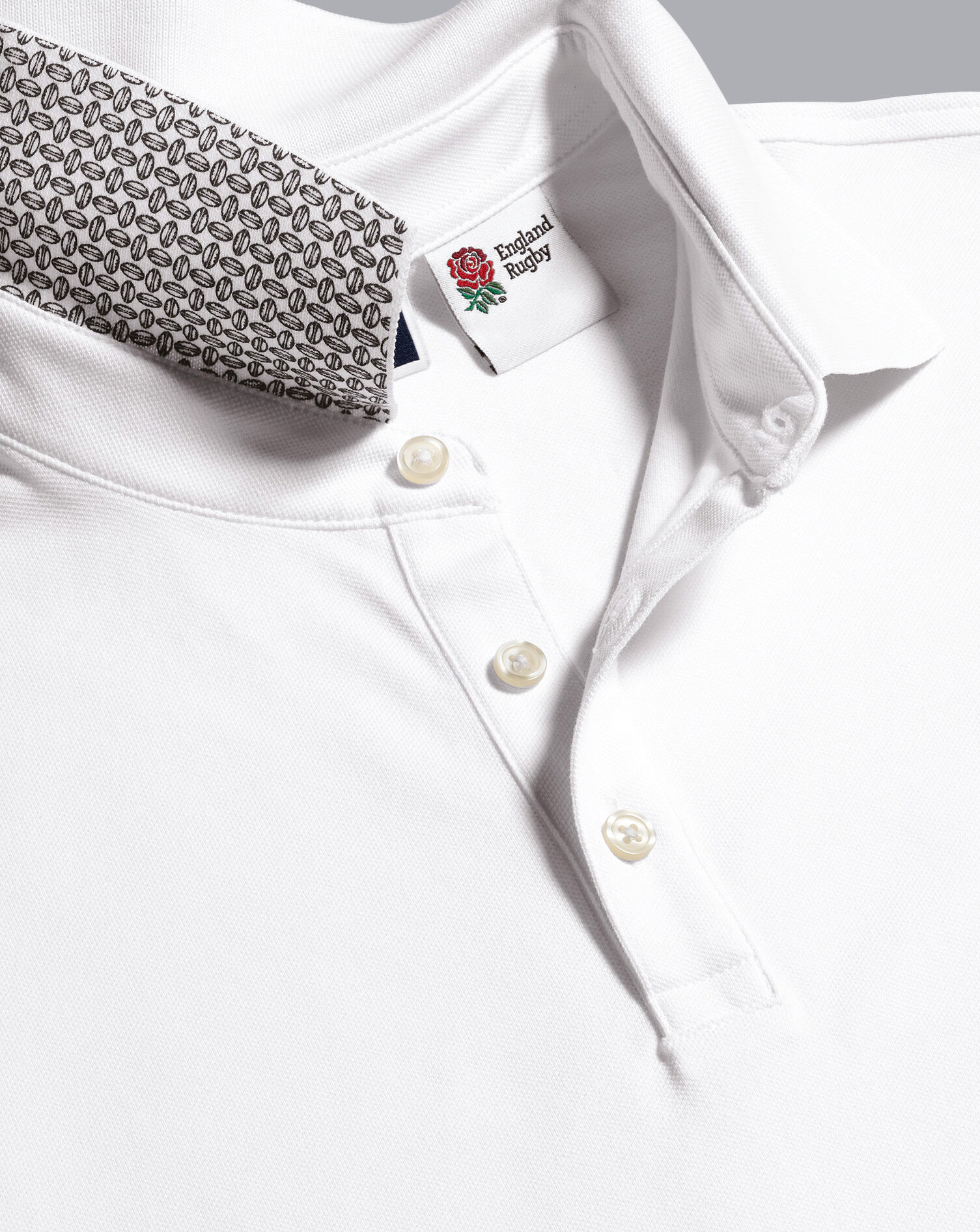 England Rugby Pique Polo - White