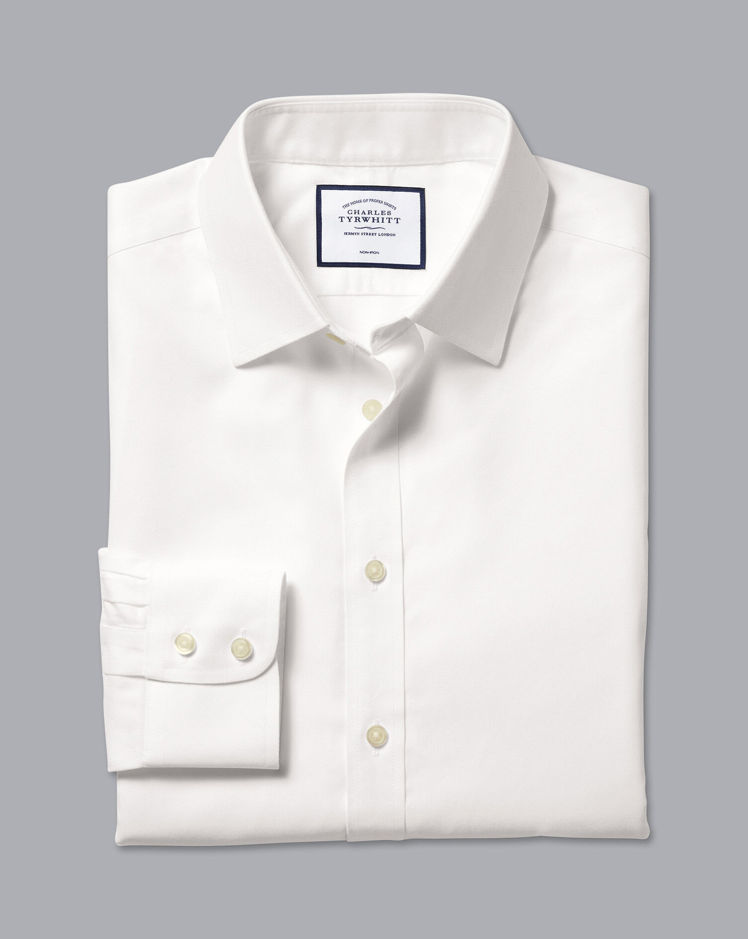 Non-Iron Twill Shirt - Ivory White
