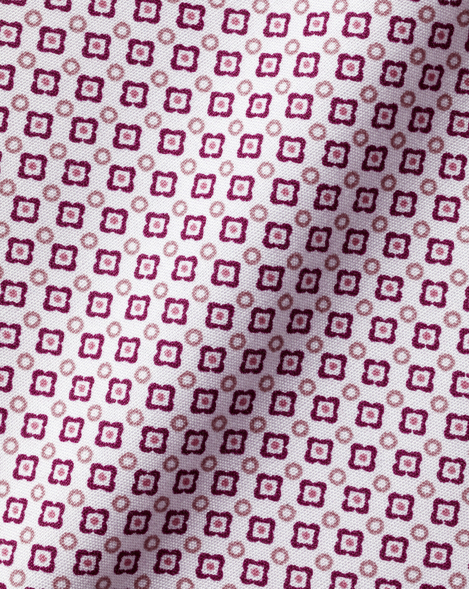 Semi-Spread Collar Shadow Diamond Print Non-Iron Shirt - Blackberry Purple