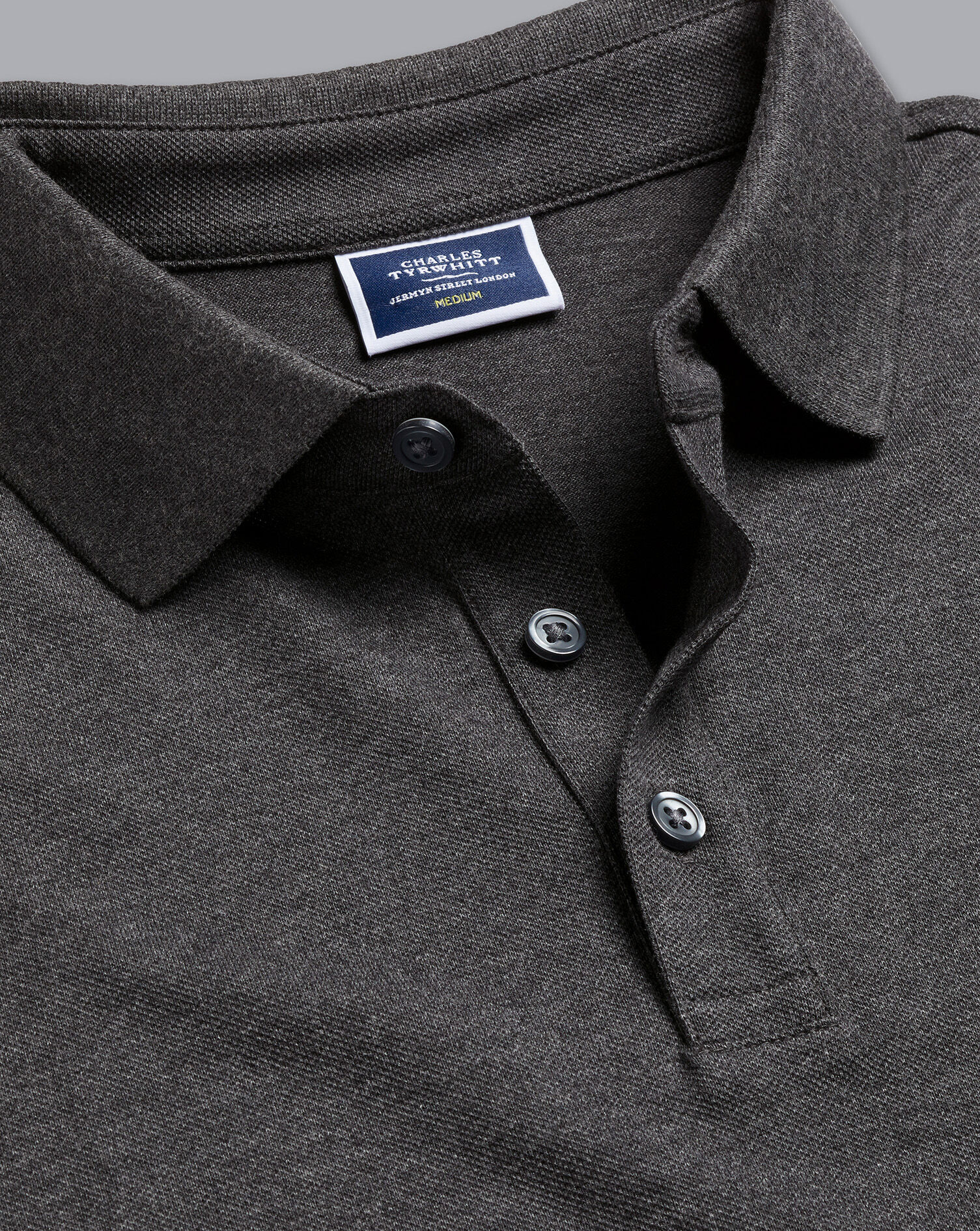 Tyrwhitt Pique Polo - Dark Grey Marl