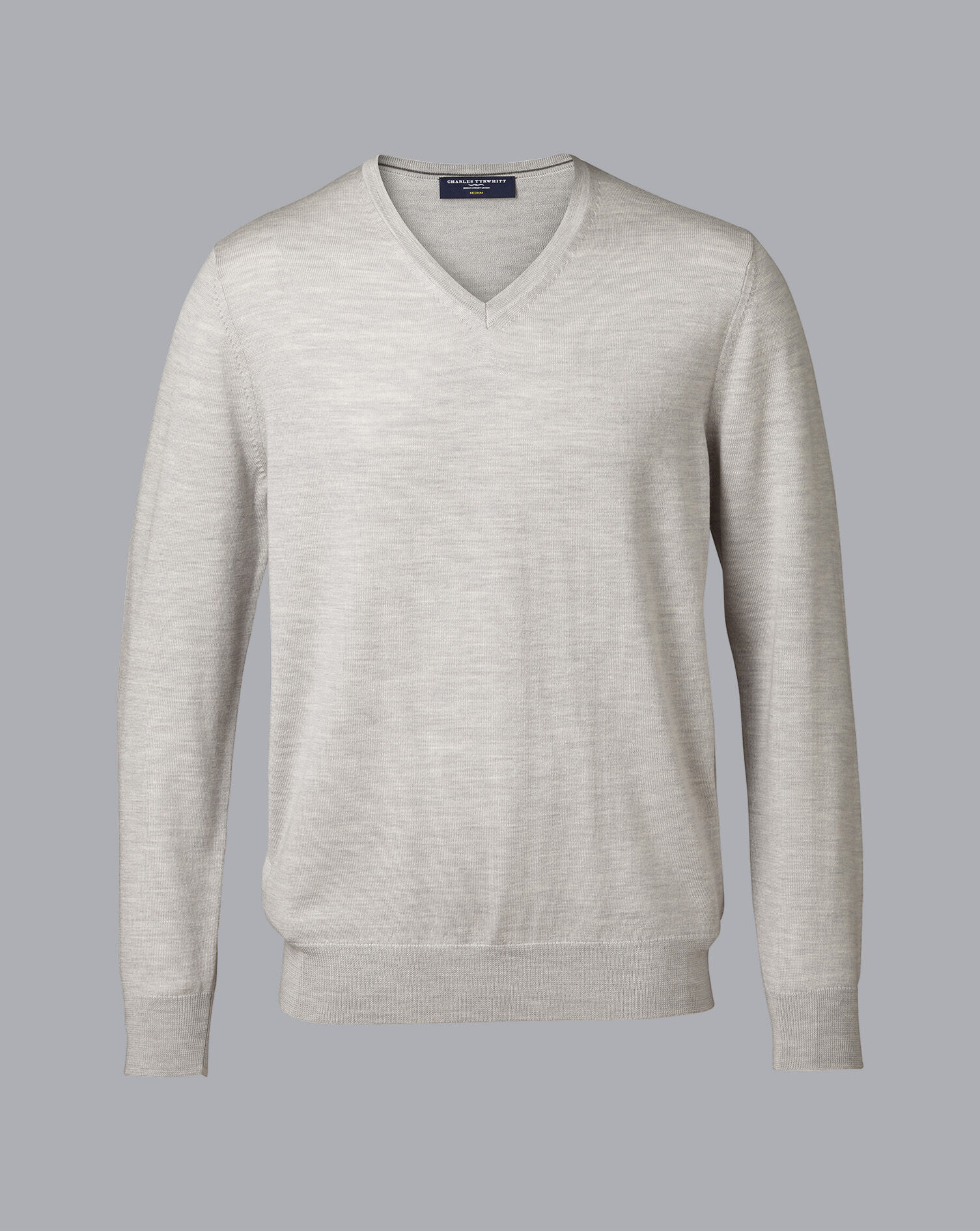 Merino V-Neck Sweater - Silver