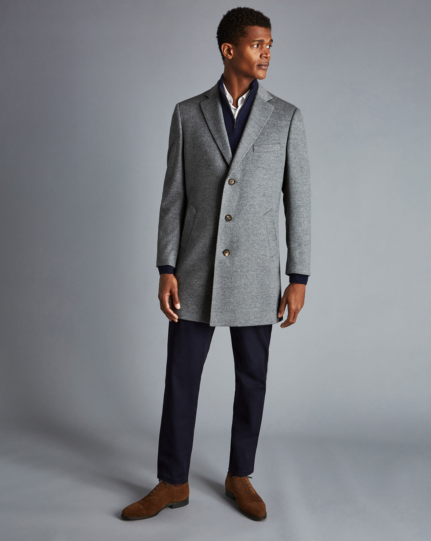 Wool Overcoat - Light Grey