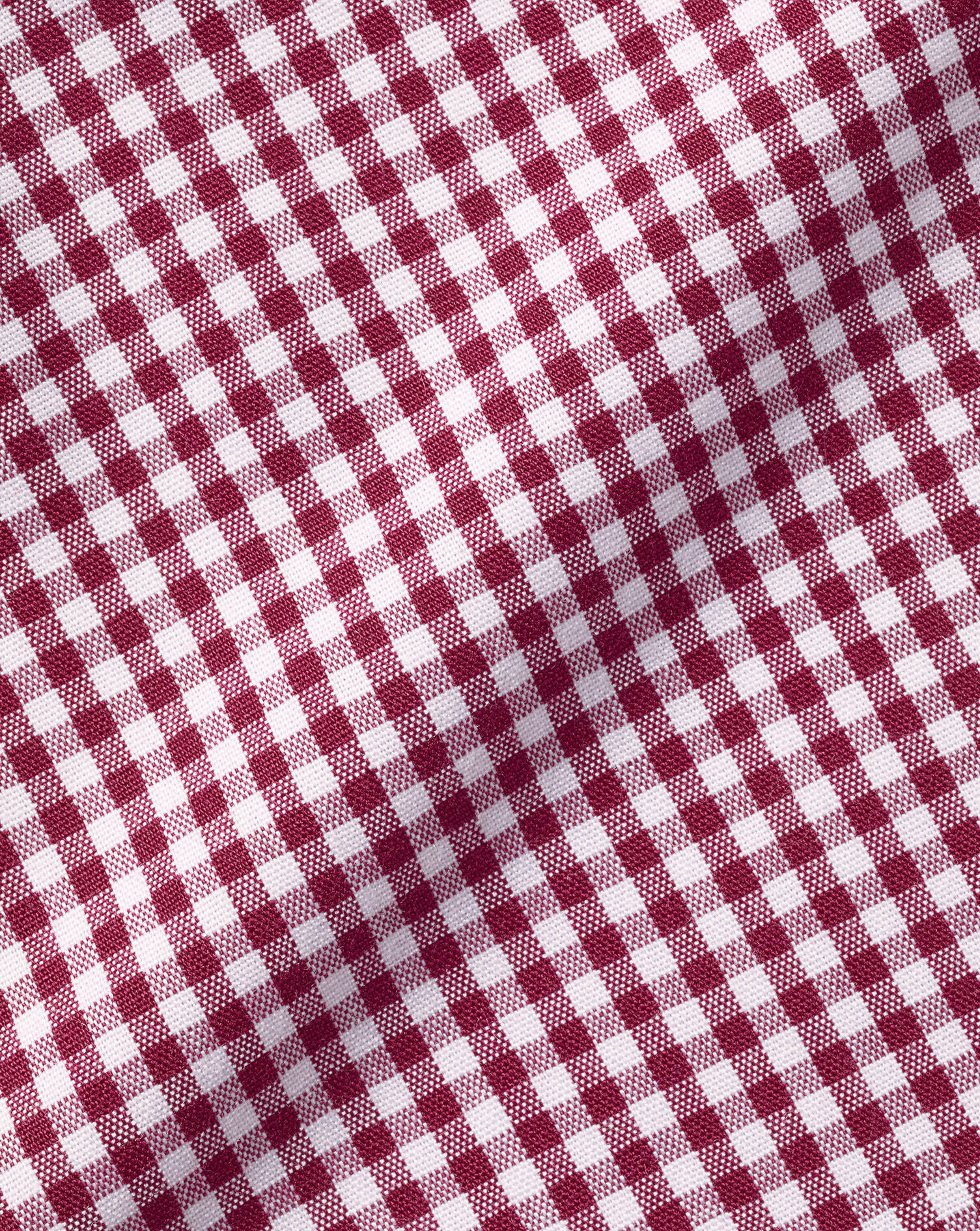 Button-Down Collar Non-Iron Stretch Poplin Mini Gingham Shirt - Raspberry Pink