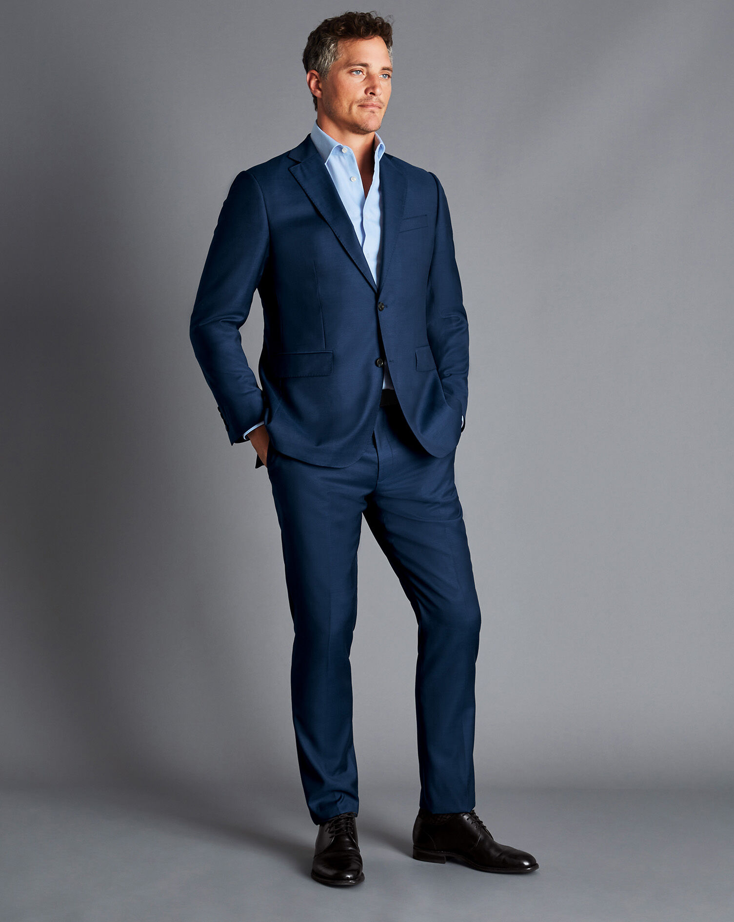 Natural Stretch Twill Suit Pants - Royal Blue