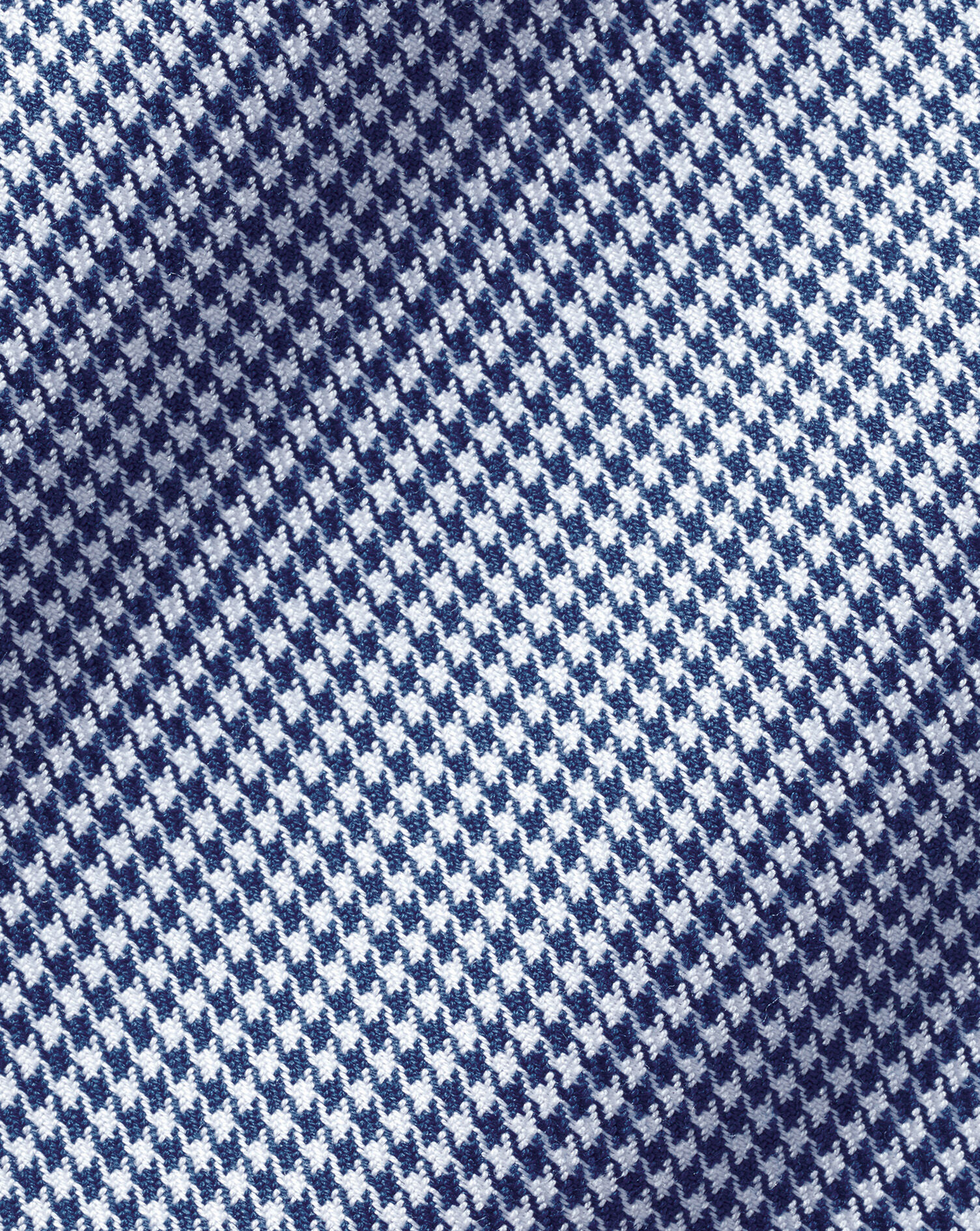 Semi-Spread Collar Egyptian Cotton Puppytooth Shirt - Royal Blue