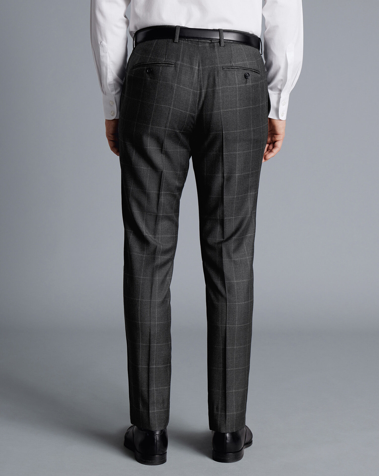 Italian Luxury Windowpane Suit Pants - Grey