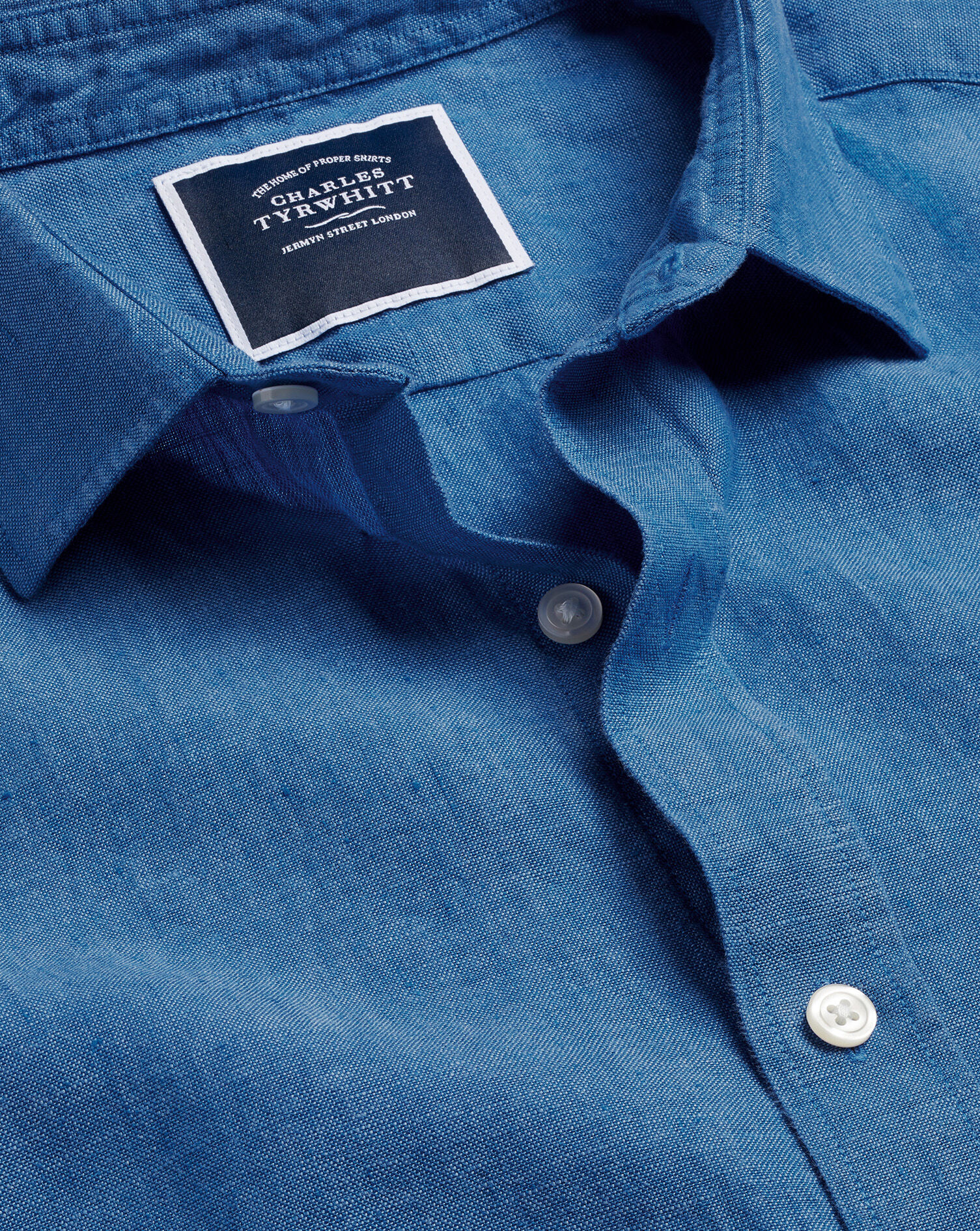 Pure Linen Shirt - Ocean Blue