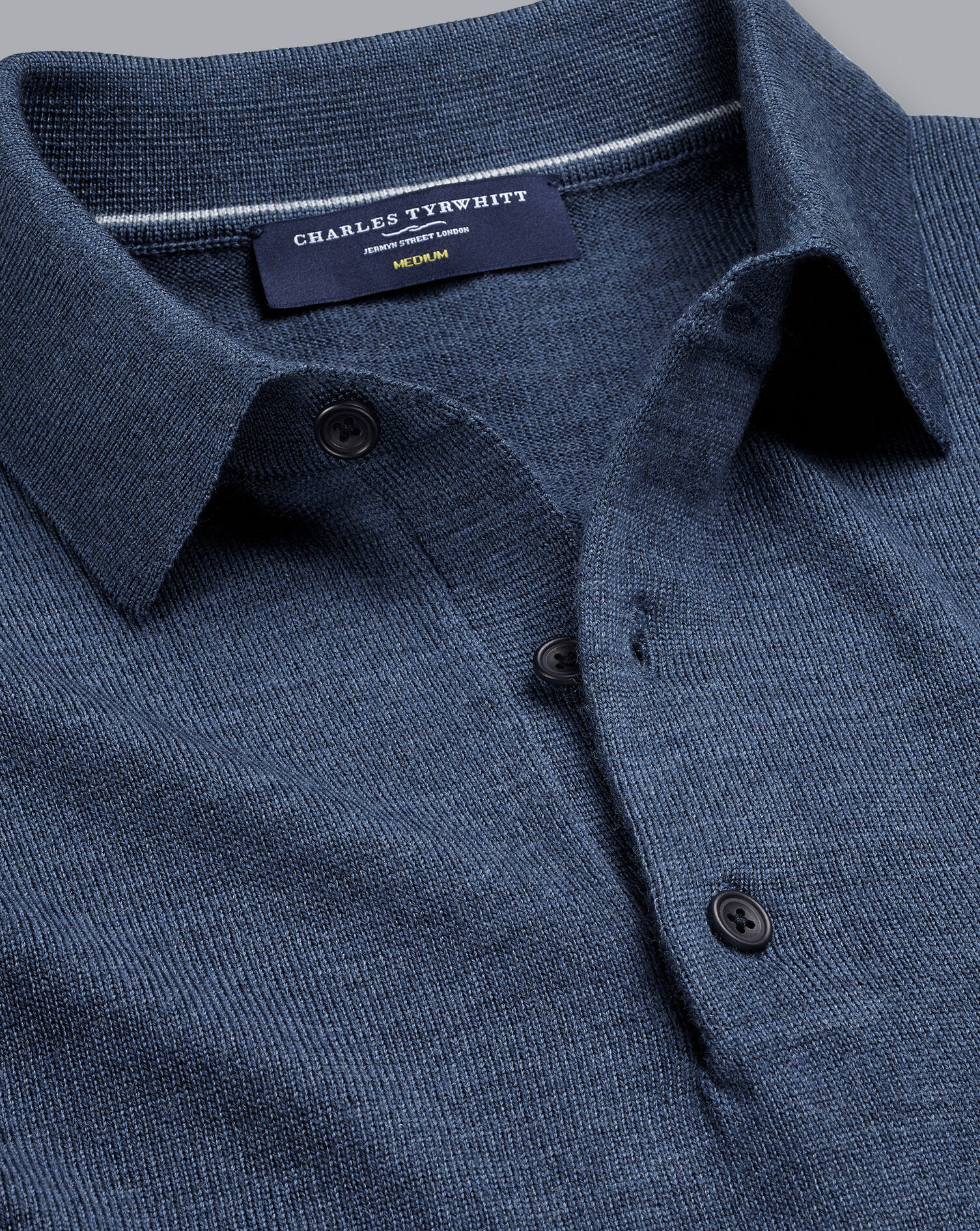 Merino Polo Sweater - Indigo