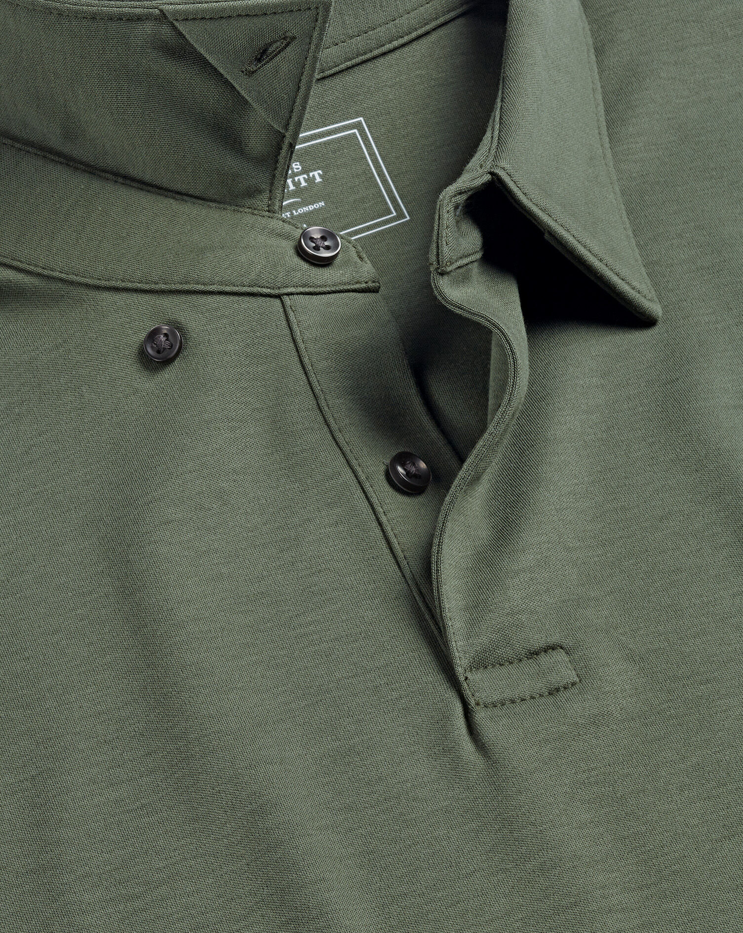 Smart Long Sleeve Jersey Polo - Olive Green