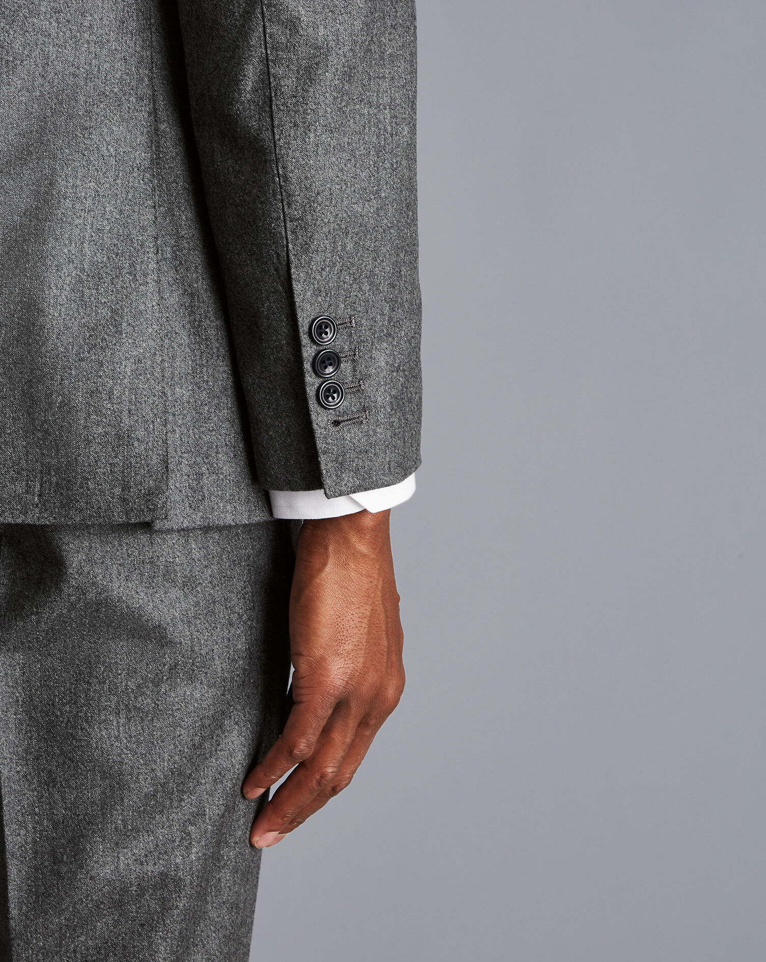 Italian Luxury Stretch Flannel Suit Jacket - Grey