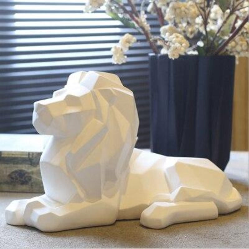 Geometric Lion Statue