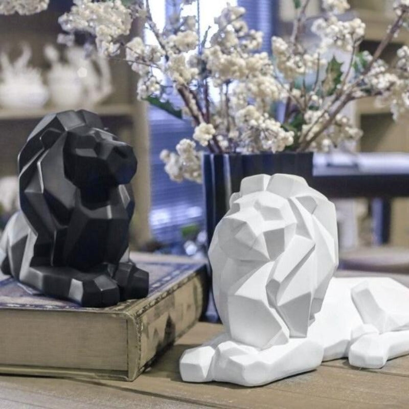 Geometric Lion Statue