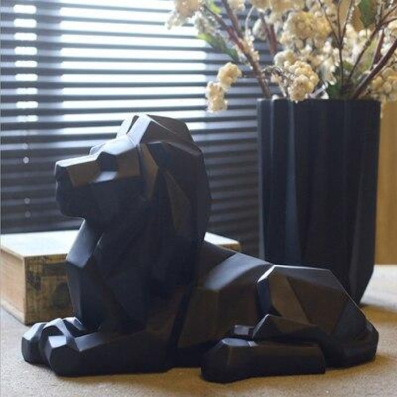 Geometric Lion Statue