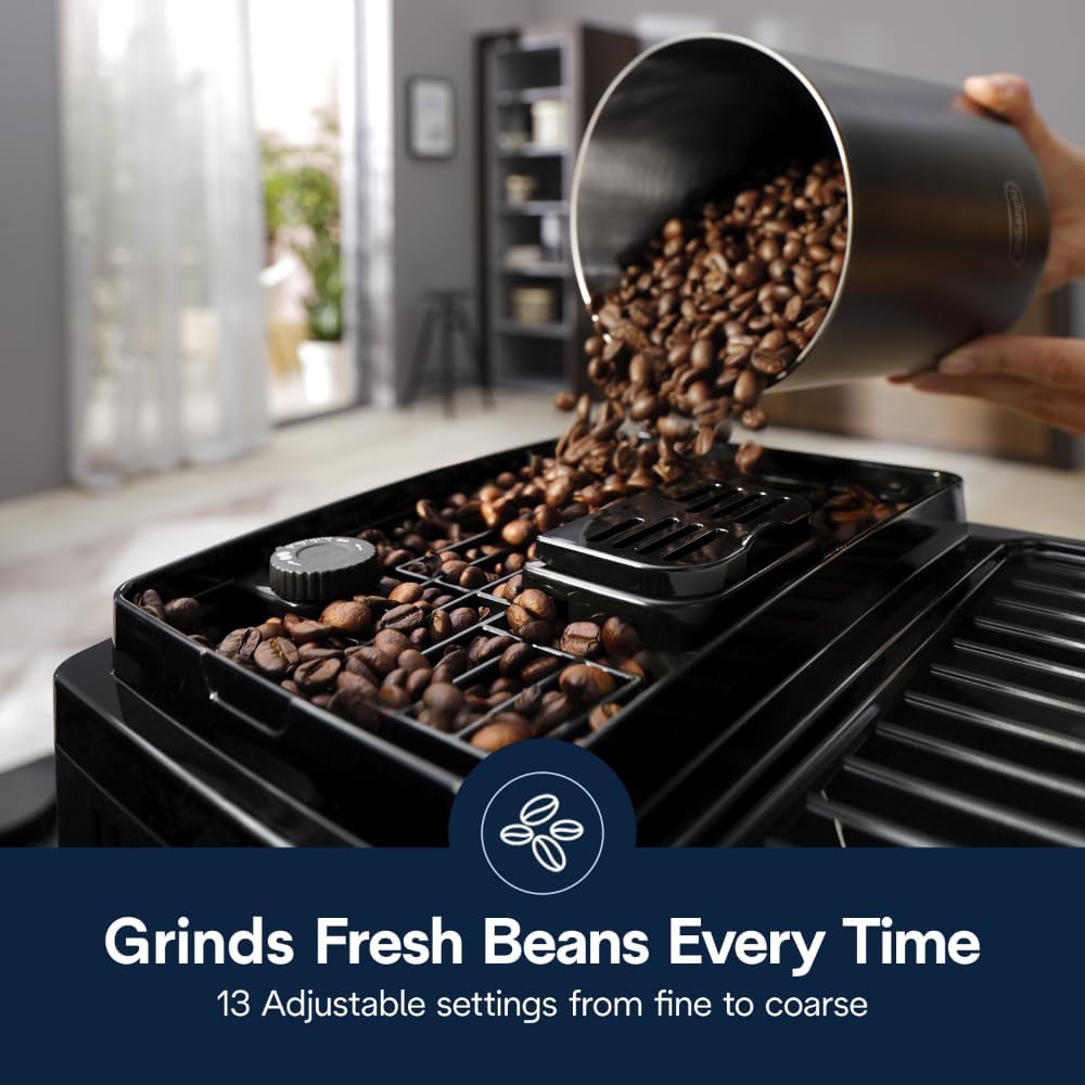 De'Longhi Magnifica Start Automatic Espresso Machine with Auto Milk Frother & Built in Grinder - 5 One-Touch Recipes, Easy-to-Clean, Home Barista Coffee Maker for Lattes, Cappuccino, Iced Coffee