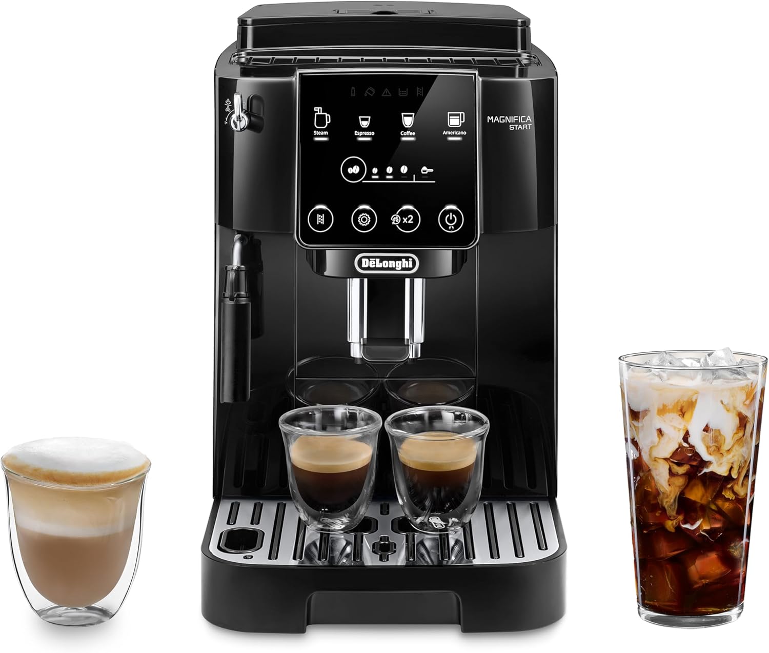 De'Longhi Magnifica Start Automatic Espresso Machine with Auto Milk Frother & Built in Grinder - 5 One-Touch Recipes, Easy-to-Clean, Home Barista Coffee Maker for Lattes, Cappuccino, Iced Coffee
