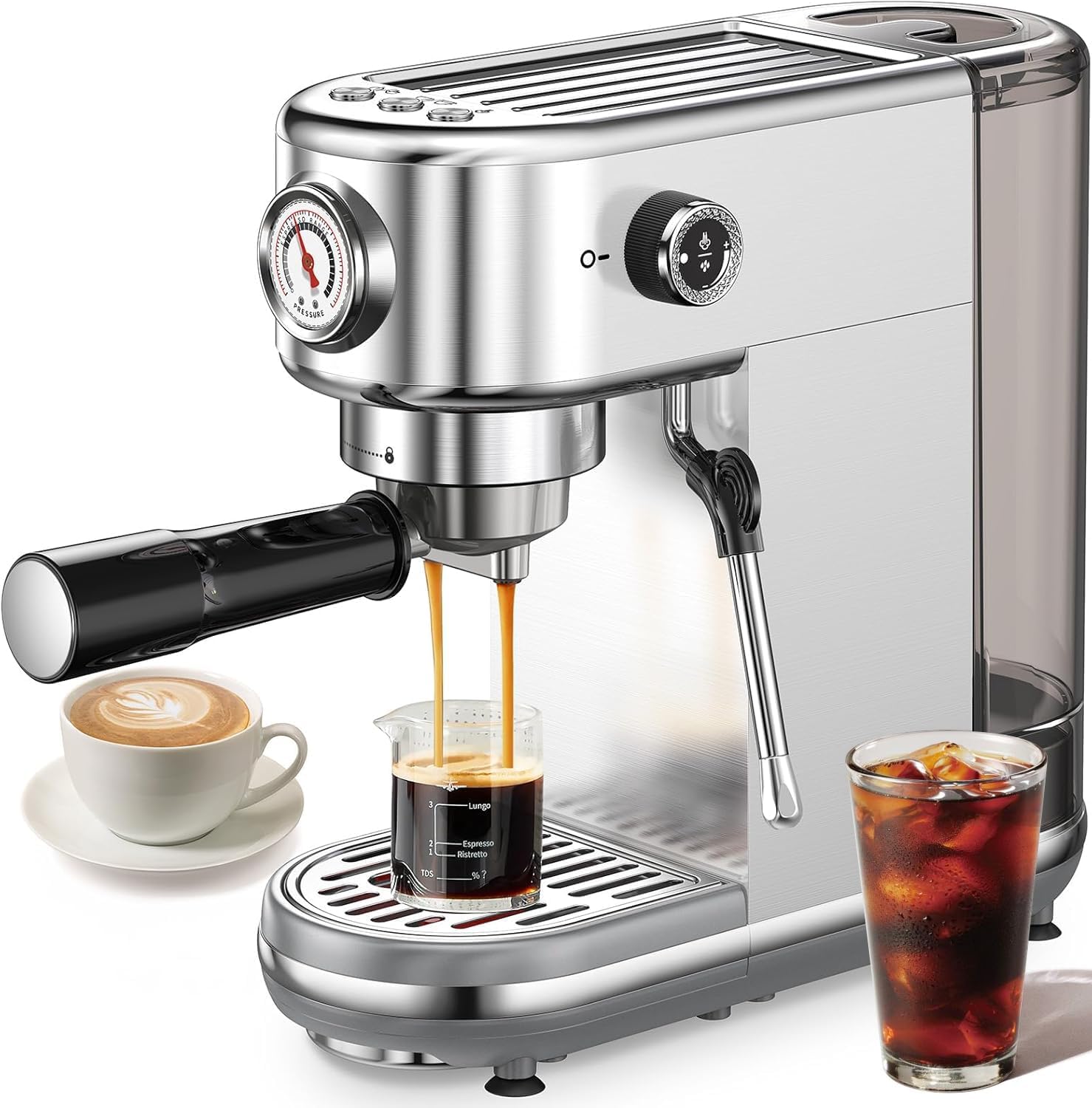 Espresso Machine with Milk Frother High Pressure Professional Espresso Maker Gift for Coffee Lover