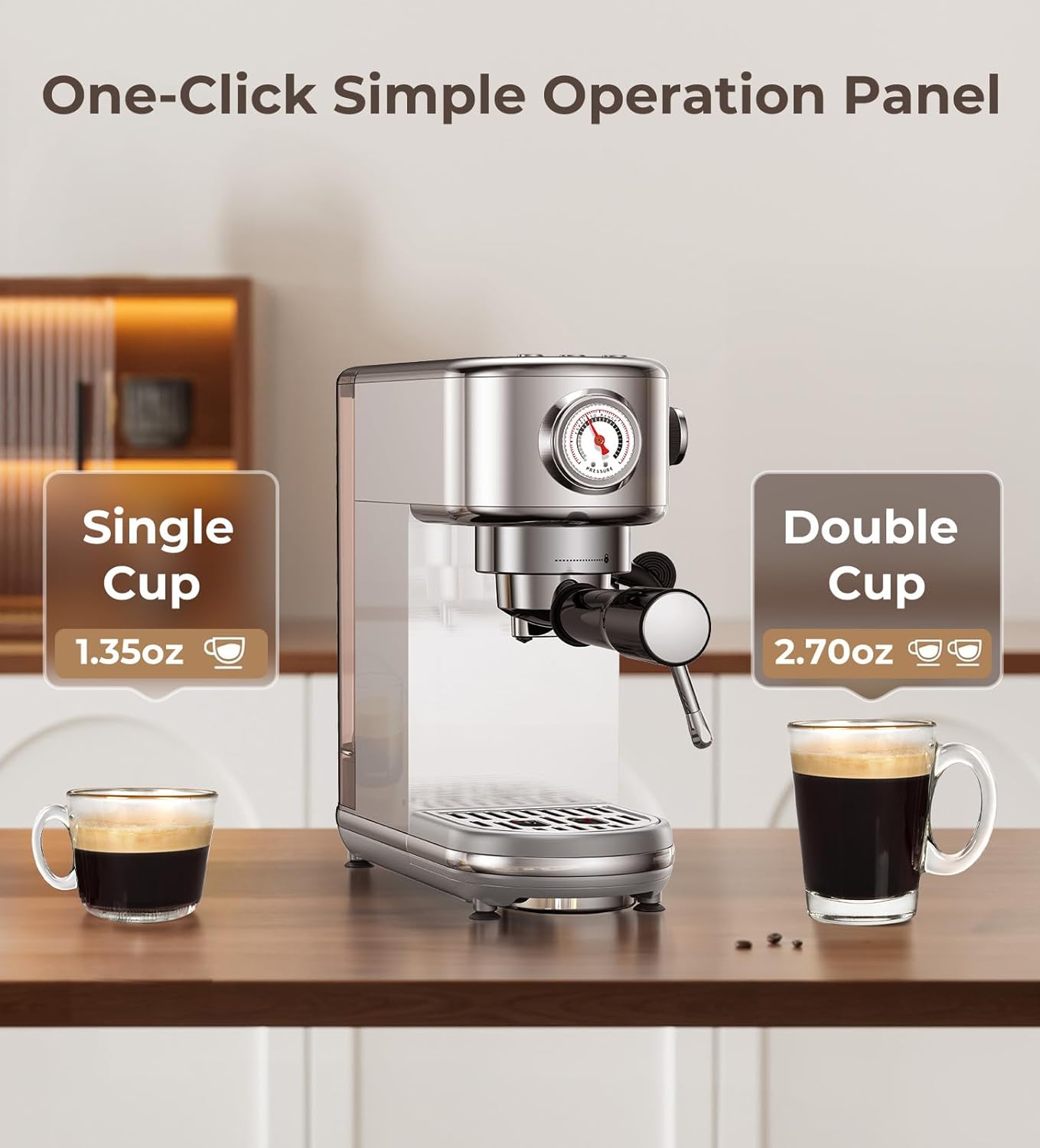 Espresso Machine with Milk Frother High Pressure Professional Espresso Maker Gift for Coffee Lover