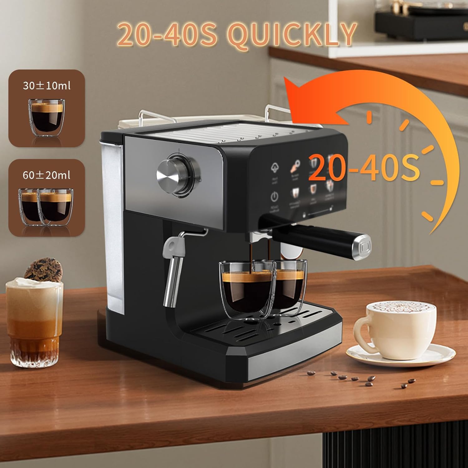 Espresso Machine with Expresso Coffee Machines with Water Tank Coffee Maker for Cold Brew Latte