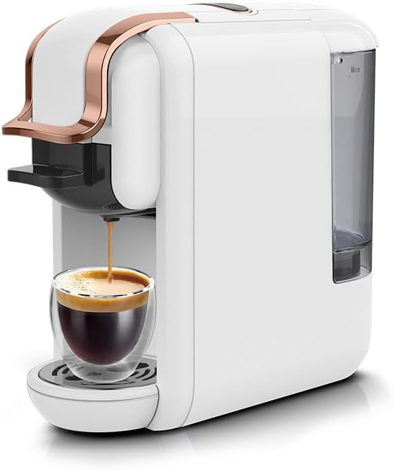 4 in 1 Pods Coffee Maker Compact Design Fast Brew Hot Cold Serve Espresso Machine
