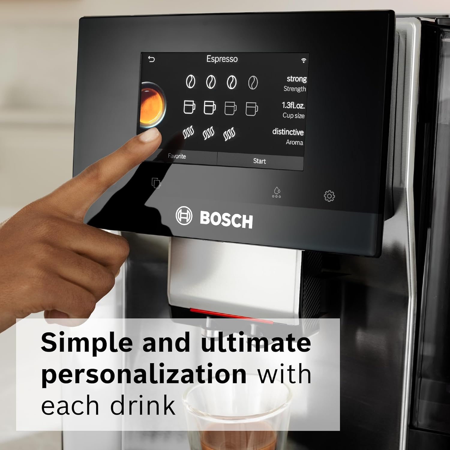 Bosch 800 Series Fully Automatic Espresso Machine – 36 Drinks with Coffee World, Cold Brew, Double Cup, Integrated Milk Container, Smart Features, in Silver TQU60307