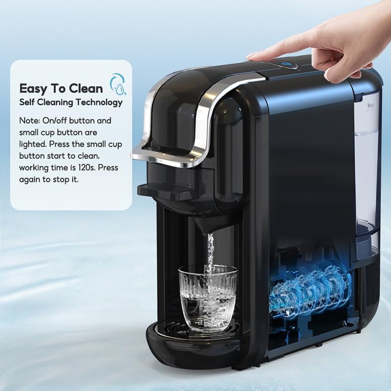 4 in 1 Pods Coffee Maker Compact Design Fast Brew Hot Cold Serve Espresso Machine