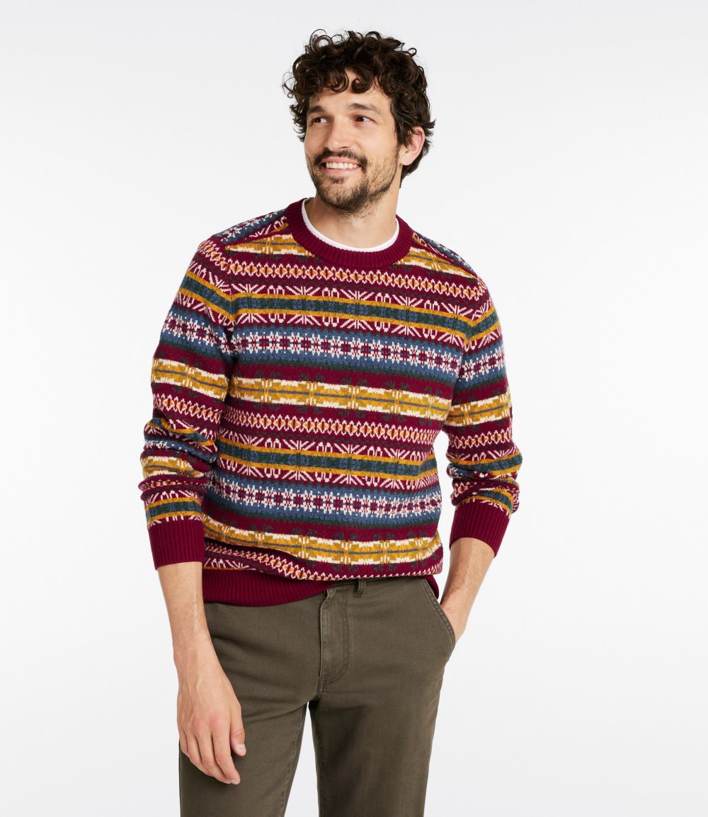 Men's Essential Merino Sweaters, Crewneck, Pattern