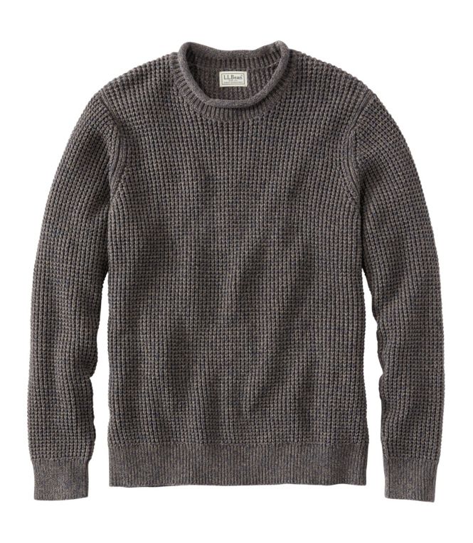 Men's L.L.Bean Organic Cotton Waffle Sweater, Rollneck Crew