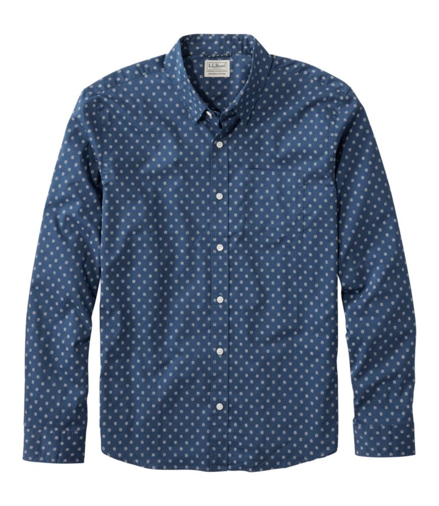 Men's Comfort Stretch Performance® Shirt, Long-Sleeve, Slightly Fitted Untucked Fit, Print