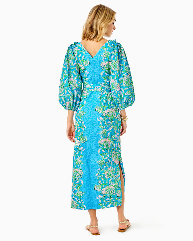 Barbara 3/4 Sleeve Cotton Maxi Dress