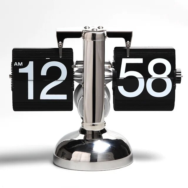 Retro Flip Digital Clock Mechanical Automatically Flip Down Page Table Clock Office Flip Digital Clock Home Decor Crafts Clock