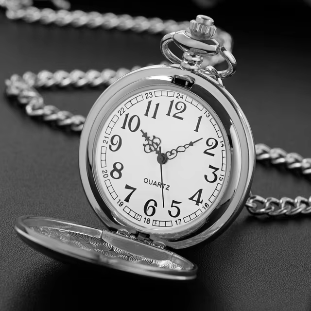 Fashion 37CM Fob Chain Smooth steel Quartz Pocket Watch Vintage Roman Nmber Dial Pendant Fob Watch Gifts Clock reloj de bolsillo