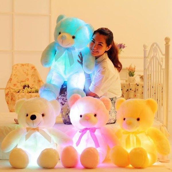 Creative Light LED Stuffed Animals Plush Toy Colorful Christmas Gift for Kids ÿ White