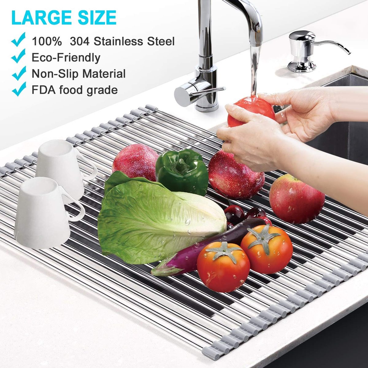 (🌲Early Christmas Sale- SAVE 49% OFF) Portable Stainless Steel Rolling Rack (BUY 2 GET FREE SHIPPING)