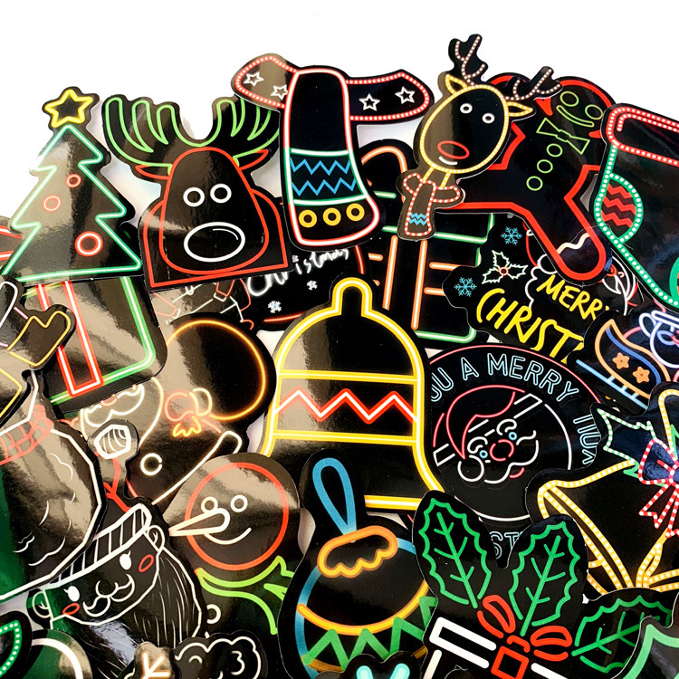 Waterproof Vinyl Stickers-🎅Christmas Special Combination(50Pcs Neon Style)🌈