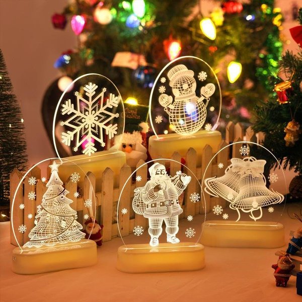 The New 2022 Santa Claus snowman Christmas Tree Lights bedroom decor night lights