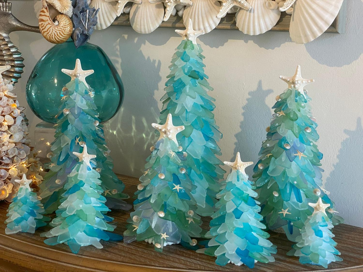【Buy 2 Free Shiping】These Beautiful Sea Glass Christmas Trees Will Give Your Christmas a Tropical Feel