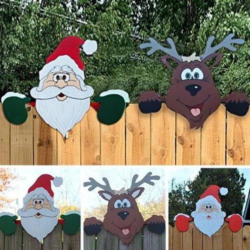 (CHRISTMAS PRE SALE - SAVE 50% OFF) 🎅Newwoll Christmas Ornaments Santa Claus Reindeer Fence Peeker