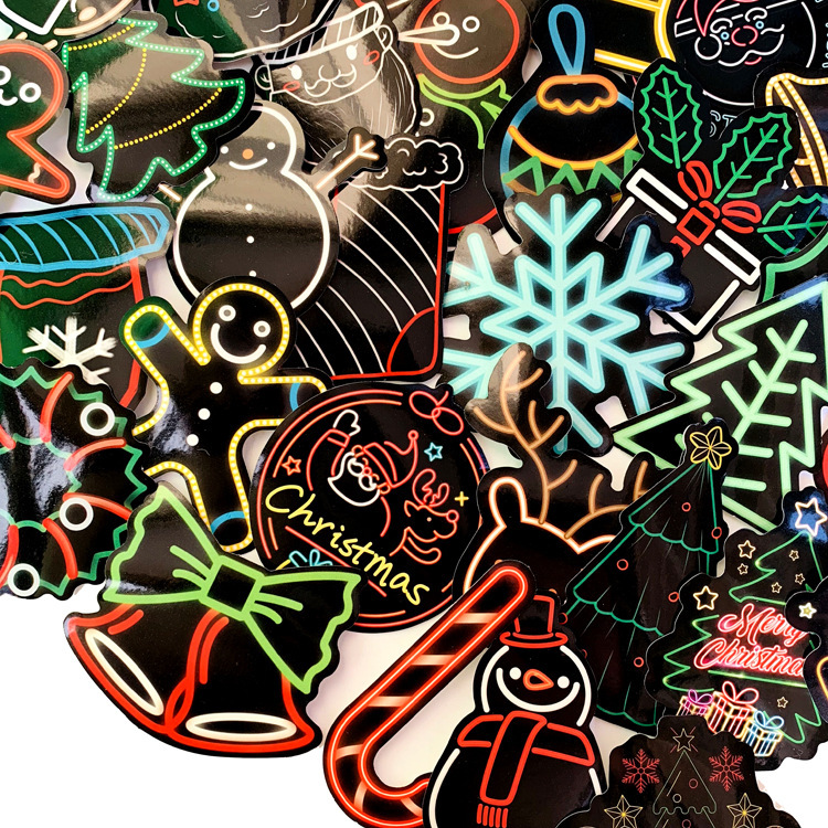 Waterproof Vinyl Stickers-🎅Christmas Special Combination(50Pcs Neon Style)🌈