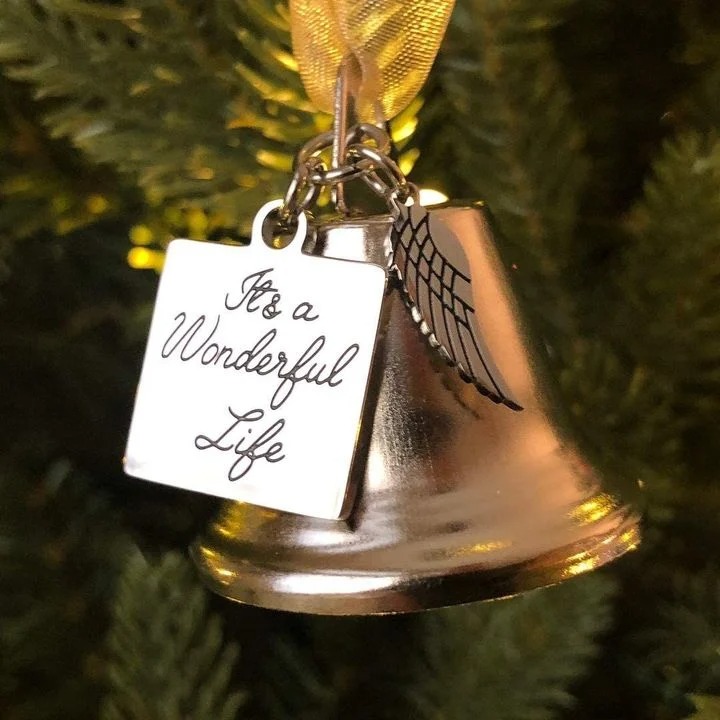 Christmas Ornament Angel Wings Bell - It's A Wonderful Life Memorial Ornament