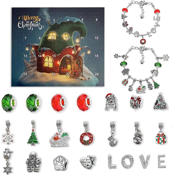 (🎁Early Christmas Sale- 48% OFF🎁) 24 Days Countdown Calendar DIY Christmas Advent Calendar Bracelets Set