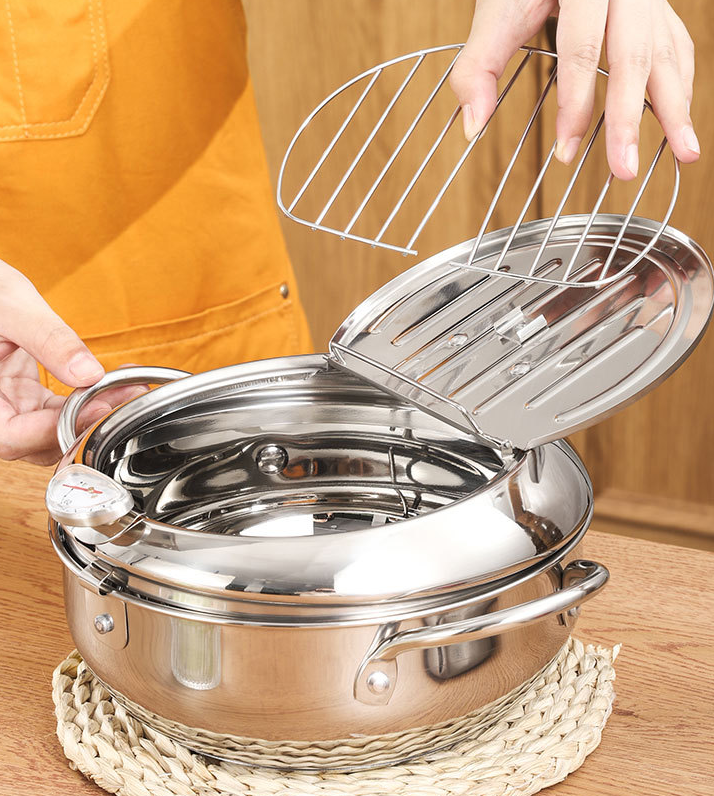 (🌲CHRISTMAS SALE NOW-48% OFF) Stainless Steel Flat Bottom Fryer✈Free Shipping