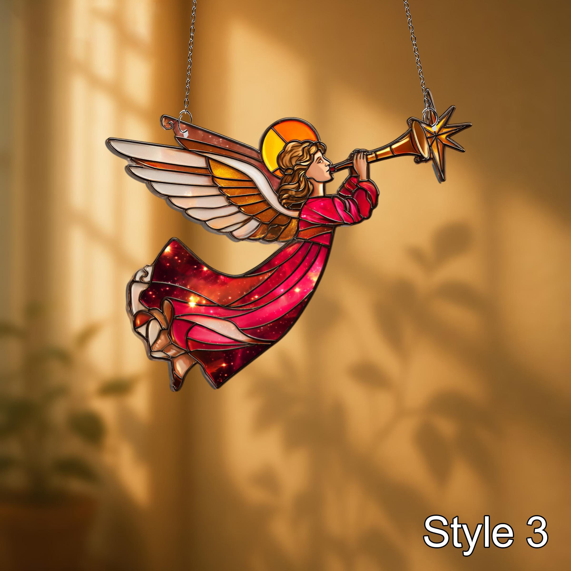 🎁 Angel With Trumpet Window Hanging - Perfect Gift for Holidays & Special Occasions ✨