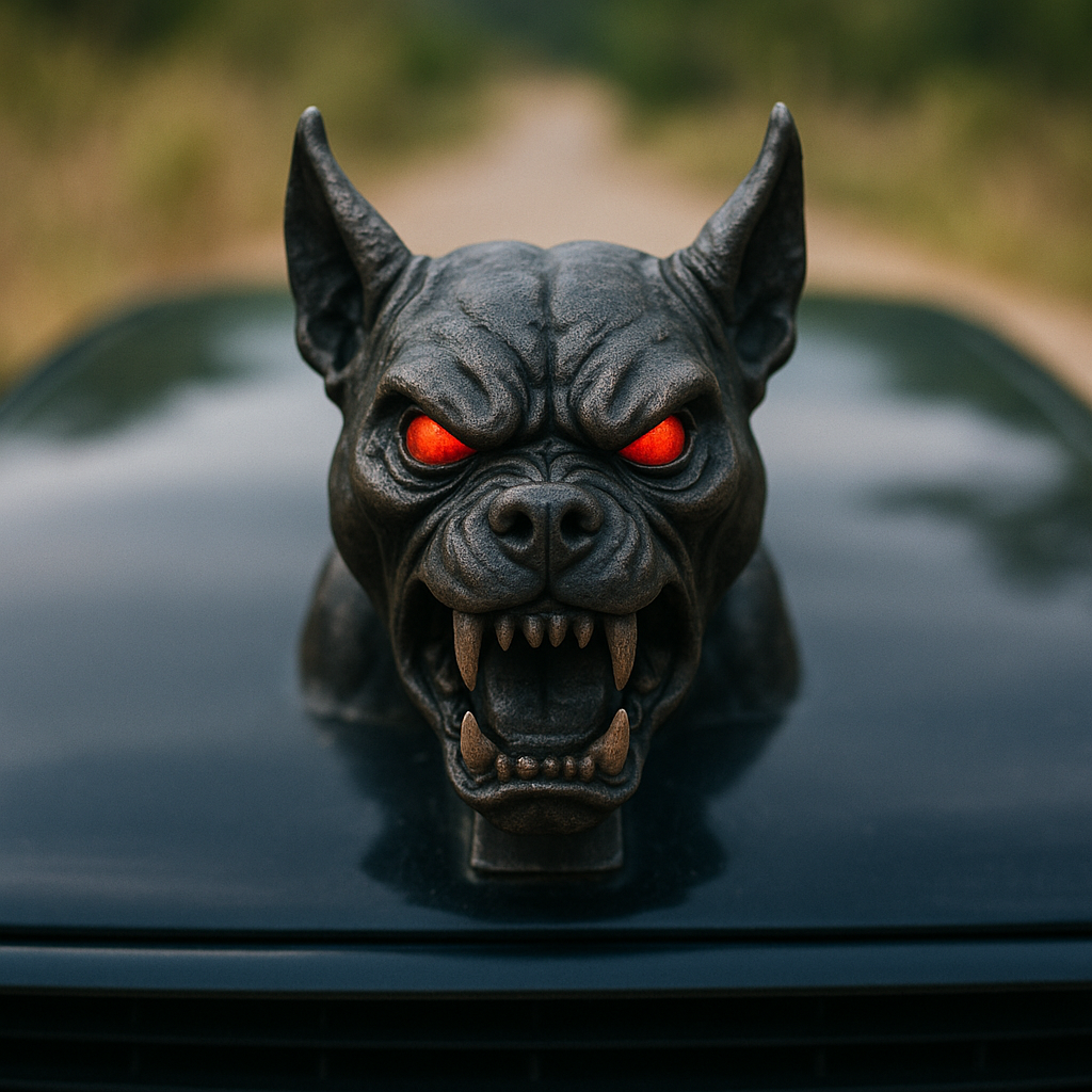 🔥 Demon Dog Car Hood Ornament – Unique Gift for Holidays & Special Occasions 🎁