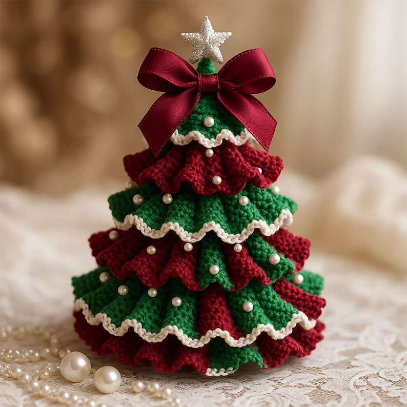 🎁✨ Handmade Crochet Christmas Tree – Perfect Holiday Gift & Festive Decoration