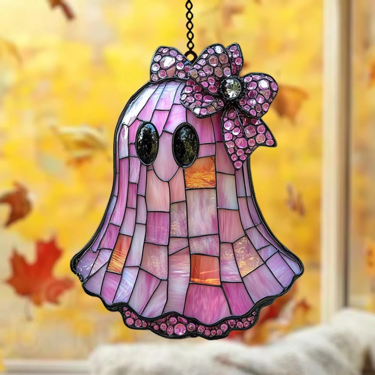 ✨ Coquette Pink Ghost Acrylic Suncatcher - Perfect Holiday & Special Occasion Gift! 👻🎁