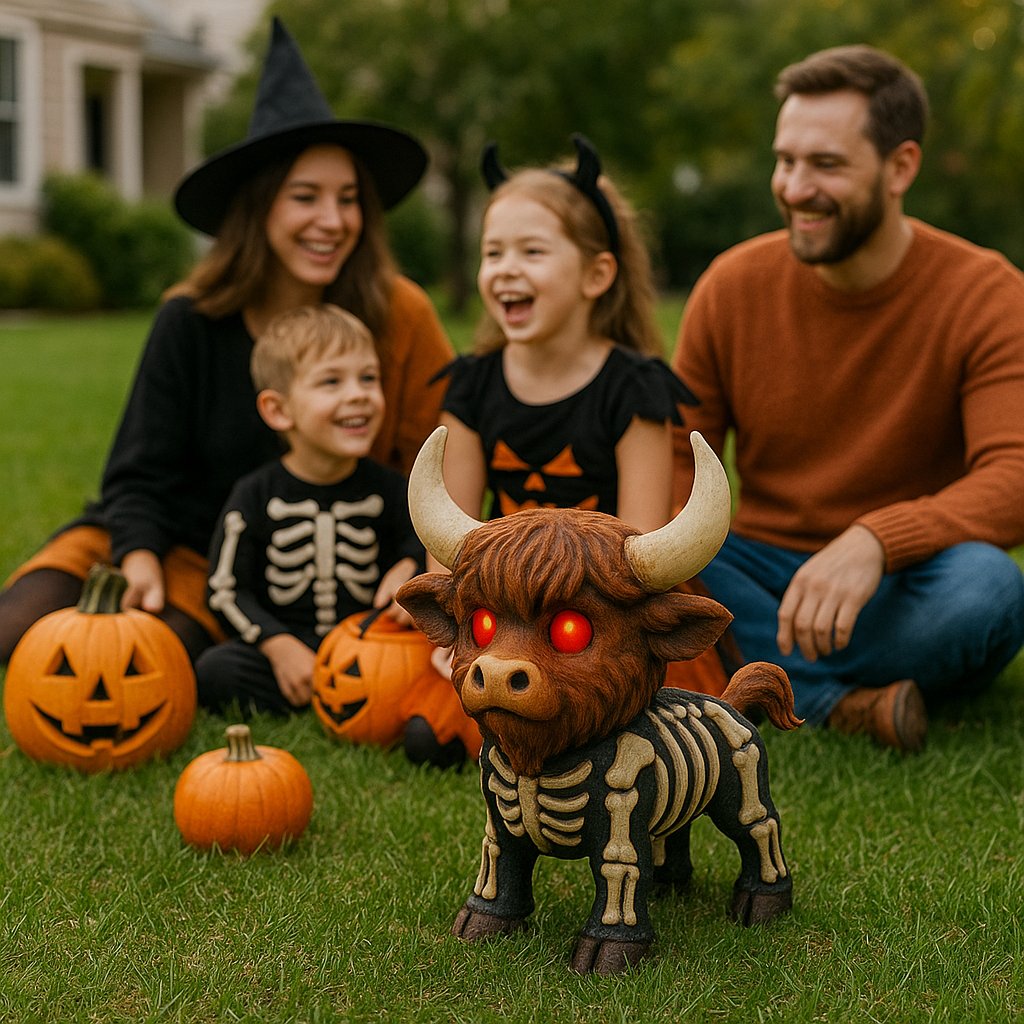 🎃👻 Spooky-Cute Highland Cow - Perfect Halloween Gift & Holiday Decor!