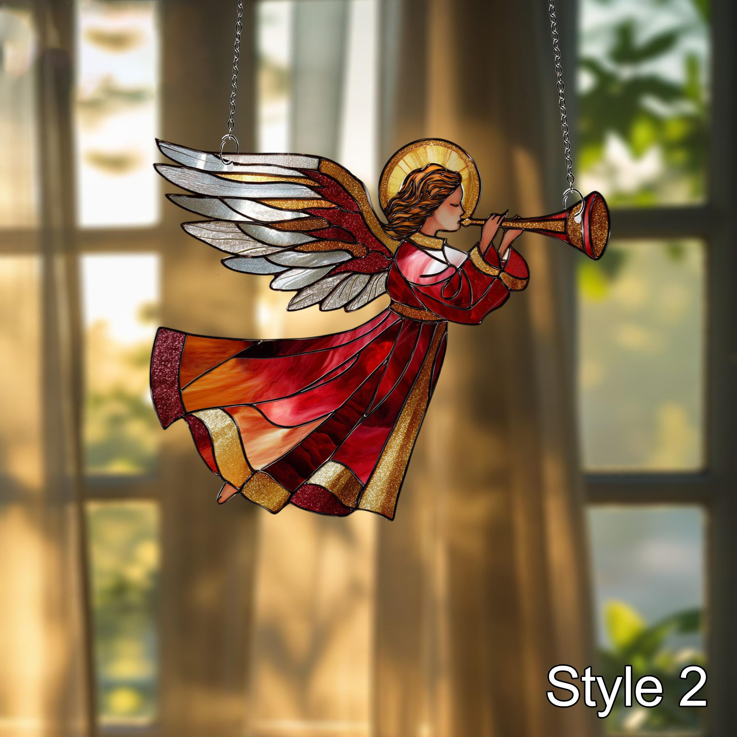 🎁 Angel With Trumpet Window Hanging - Perfect Gift for Holidays & Special Occasions ✨