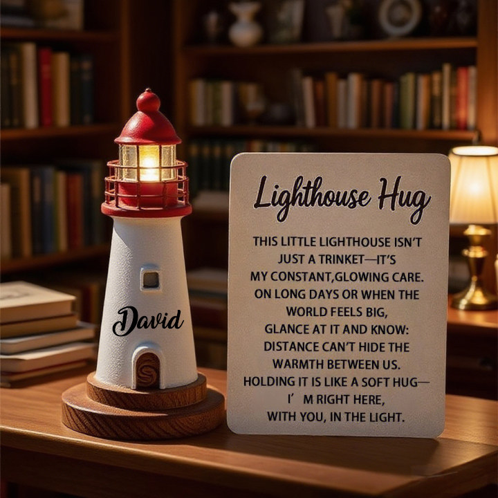 🎁💖 Lighthouse Hug - Personalized Gift for Holidays & Special Occasions 🏡✨