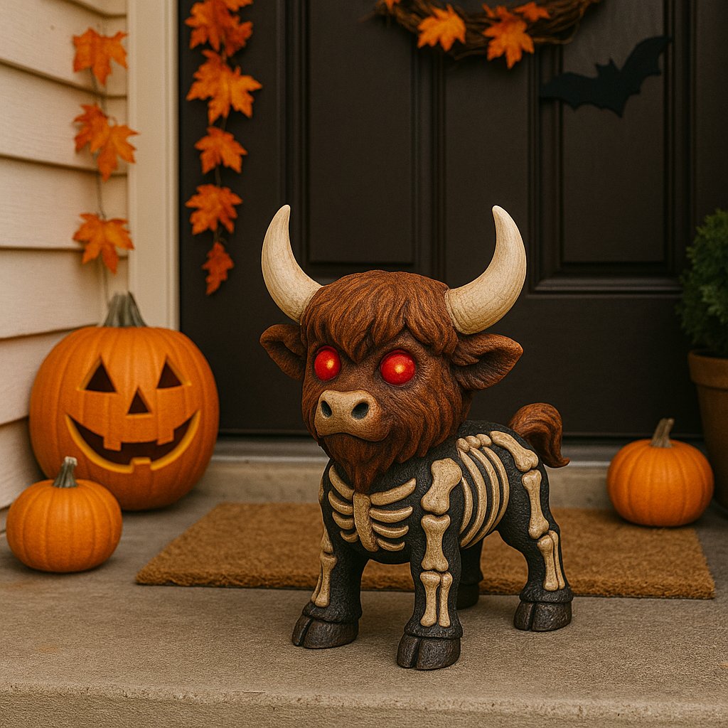 🎃👻 Spooky-Cute Highland Cow - Perfect Halloween Gift & Holiday Decor!